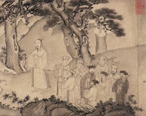 Vua Trần Anh Tông cùng các quan thời Trần vận viên lĩnh.