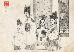Chiêu Thánh đăng cơ. Minh họa bởi Ngô Quang Thiện.